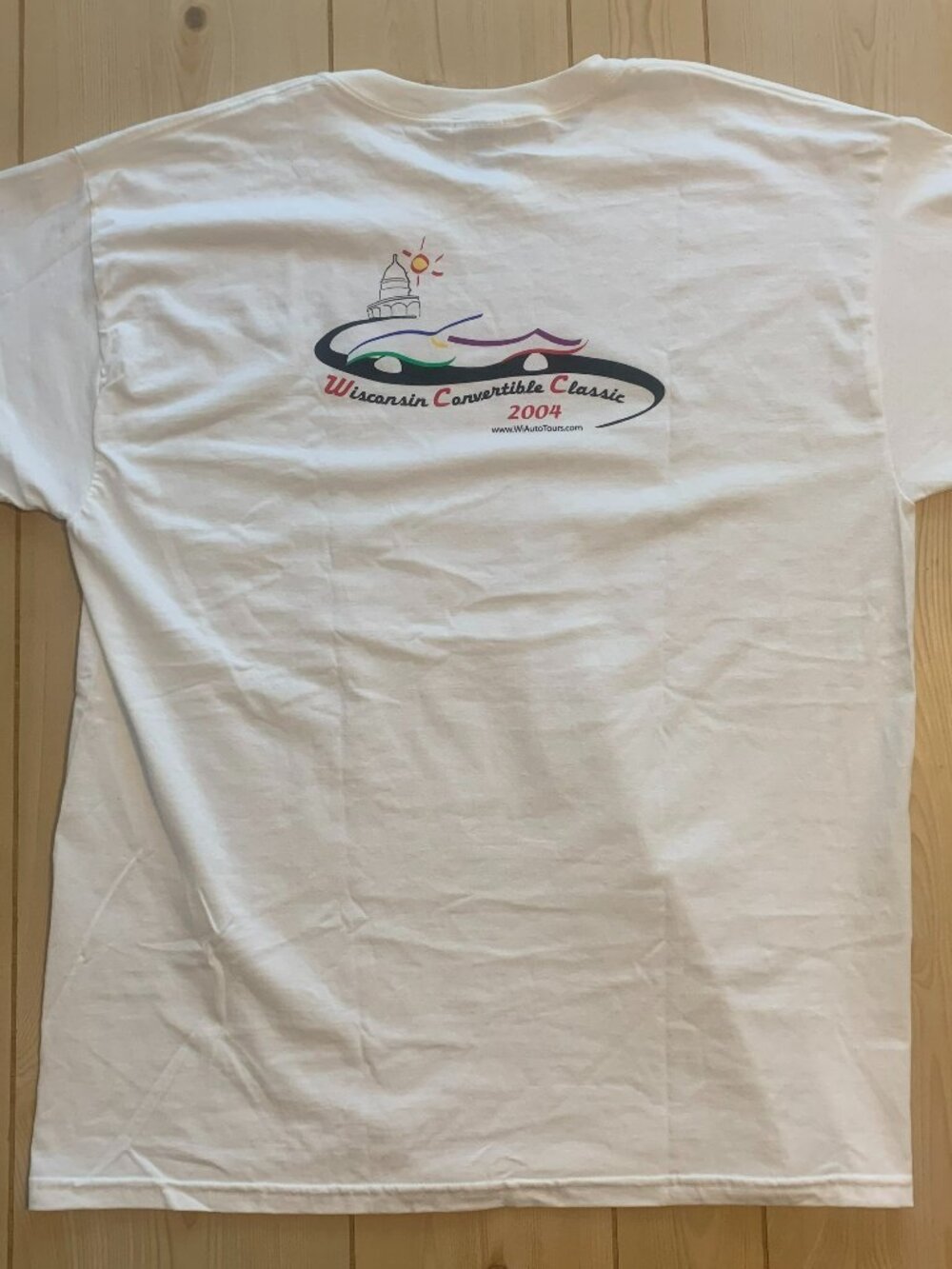 Vintage Y2K Wisconsin Convertible Classic 2004 Sports Car Mechanic T-Shirt XL
